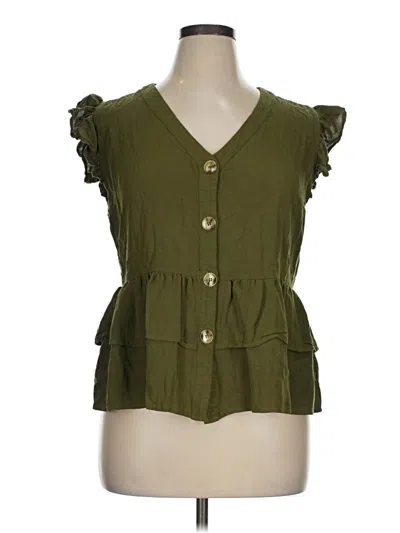 Pre-owned Hayden Sleeveless Blouse In Green