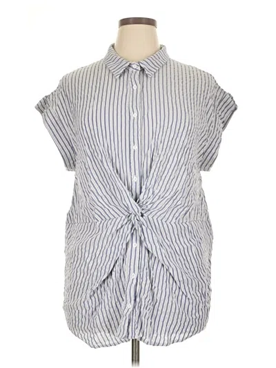 Pre-owned Hayden Sleeveless Button Down Shirt In Blue