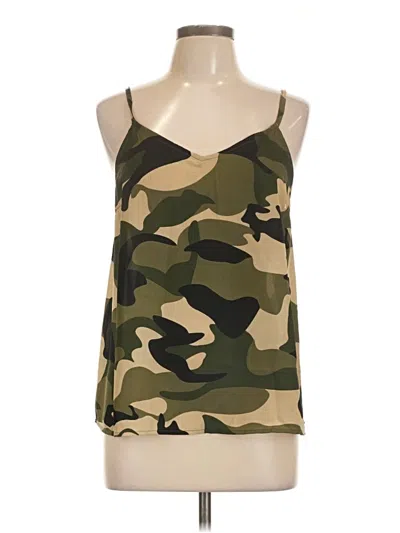 Pre-owned Hayden Sleeveless Top Green Camo Pattern Halter Neckline Tops