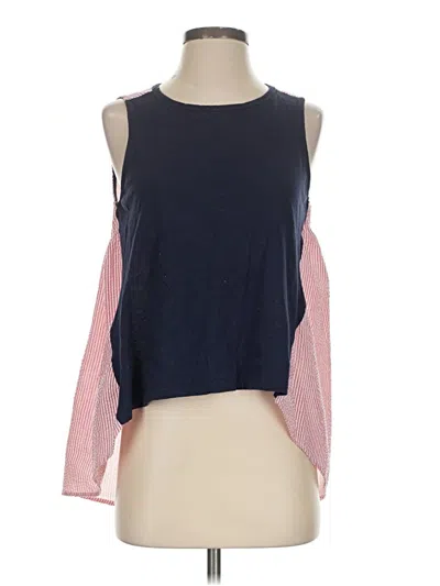 Pre-owned Hayden Sleeveless Top Pink Color Block Pattern Halter Neckline Tops