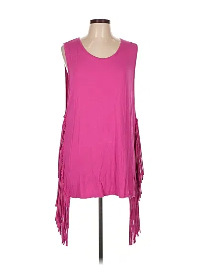 Pre-owned Hayden Sleeveless Top Pink Scoop Neck Tops