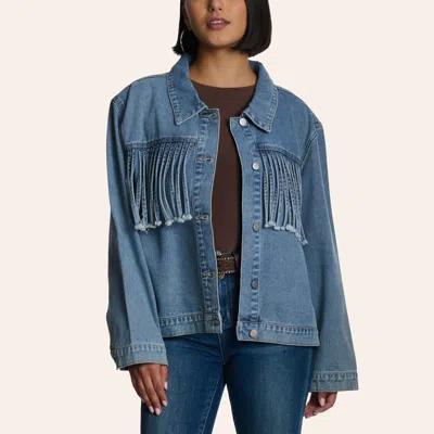 Hayden Women's Medium Wash Denim Fridge Jacket In Blue
