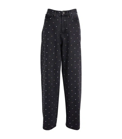 Hayley Menzies Acid Wash Studded High-waist Boyfriend Jeans In Black