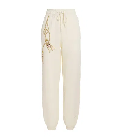 Hayley Menzies Beaded Tassel Sweatpants In Neutral