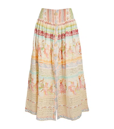 Hayley Menzies Women's Lace-insert Gathered Maxi Skirt In Neutrals