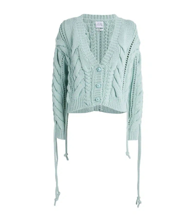 Hayley Menzies Cropped Cable-knit Cardigan In Blue