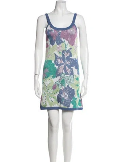 Pre-owned Hayley Menzies Floral Print Mini Dress In Multicolor