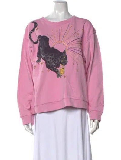 Pre-owned Hayley Menzies Graphic Print Crew Neck Sweatshirt In Pink