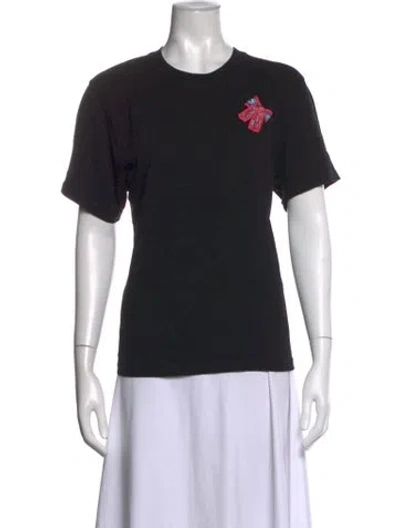 Pre-owned Hayley Menzies Graphic Print Crew Neck T-shirt In Black
