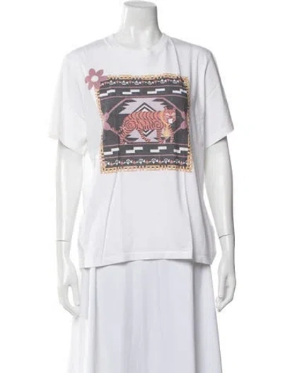 Pre-owned Hayley Menzies Graphic Print Crew Neck T-shirt In White