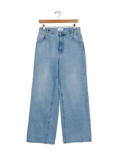 Pre-owned Hayley Menzies High-rise Wide Leg Jeans In Blue