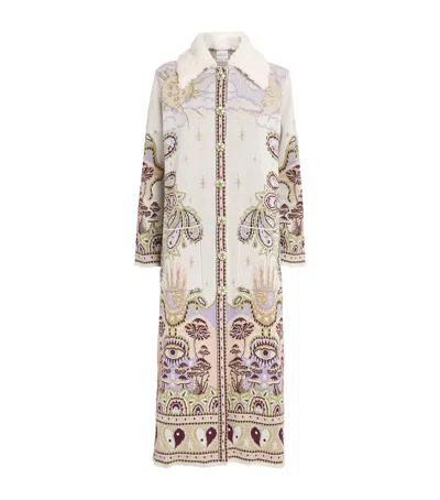 Hayley Menzies Jacquard Written In The Stars Coat In White