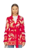 Hayley Menzies Jude Jacquard Cardigan In Red
