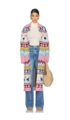 HAYLEY MENZIES MERINO JACQUARD SHAWL LONG CARDIGAN