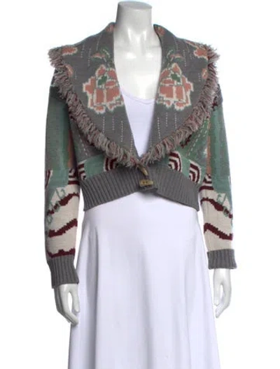 Pre-owned Hayley Menzies Merino Wool Floral Print Sweater In Multi