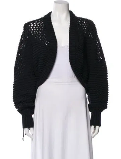 Pre-owned Hayley Menzies Open Front Sweater In Black