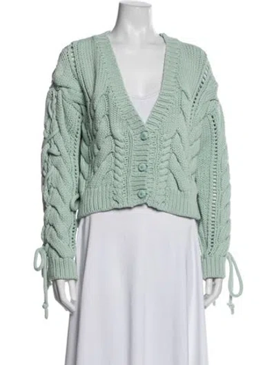 Pre-owned Hayley Menzies Patterned V-neck Sweater In Blue