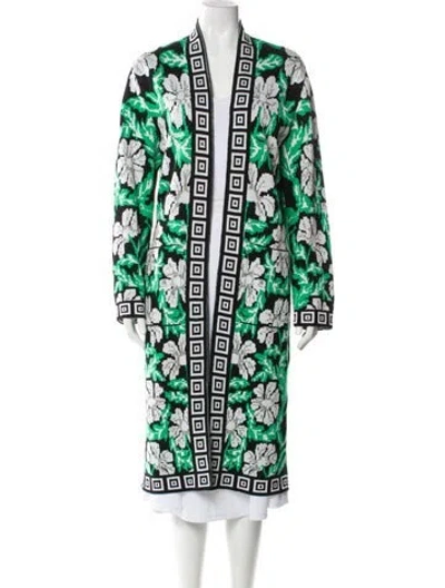 Pre-owned Hayley Menzies Printed Coat In Green