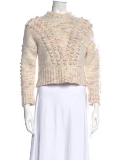 Pre-owned Hayley Menzies Printed Mock Neck Sweater In Neutral