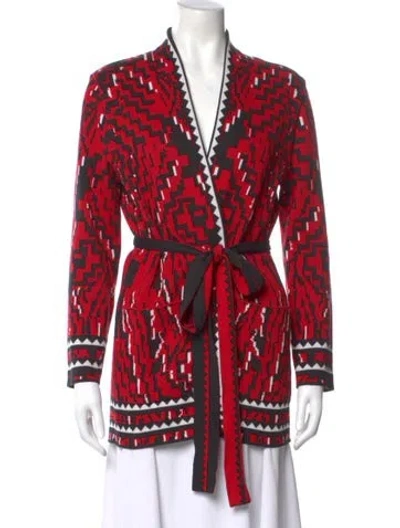 Pre-owned Hayley Menzies Printed V-neck Sweater In Multi