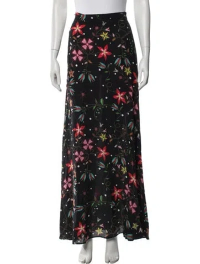 Pre-owned Hayley Menzies Silk Long Skirt In Black