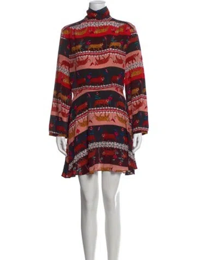 Pre-owned Hayley Menzies Silk Mini Dress In Multi
