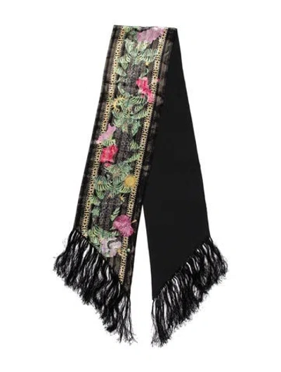 Pre-owned Hayley Menzies Silk Printed Stole In Green