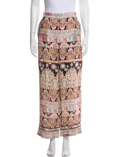 Pre-owned Hayley Menzies Silk Wide Leg Pants In Pink