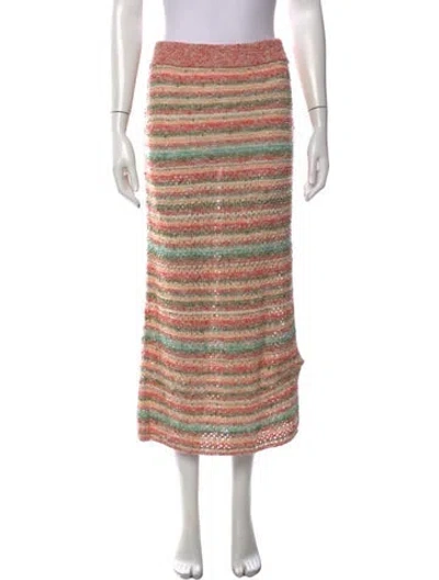 Pre-owned Hayley Menzies Striped Long Skirt In Pink