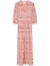 Hayley Menzies Embellished V-neck Maxi Dress In Pink