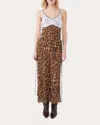 Hayley Menzies Women's Arizona Printed Silk-satin And Lace Midi Dress In Camel/black