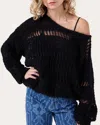 Hayley Menzies Women's Gwen Open-knit Mohair Blend Sweater In Black