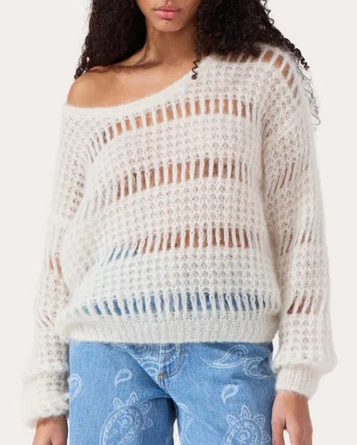 Hayley Menzies Women's Gwen Open-knit Mohair Blend Sweater In White