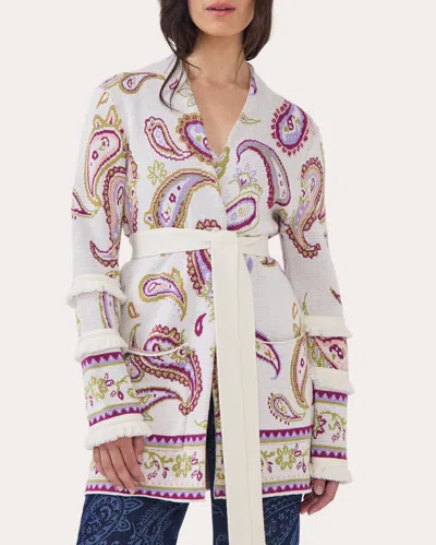 Hayley Menzies Women's Jimi Belted Paisley Cotton-jacquard Cardigan In Multi