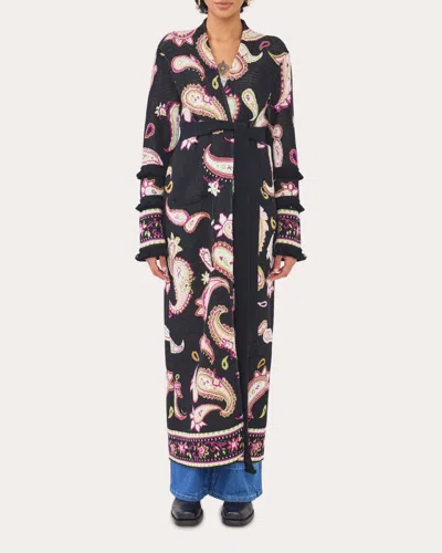 Hayley Menzies Women's Jimi Black Cotton Duster Top In Multi