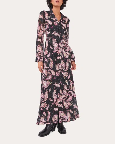 Hayley Menzies Women's Jimi Silk-blend Jacquard Black Shirt Dress Silk/cotton