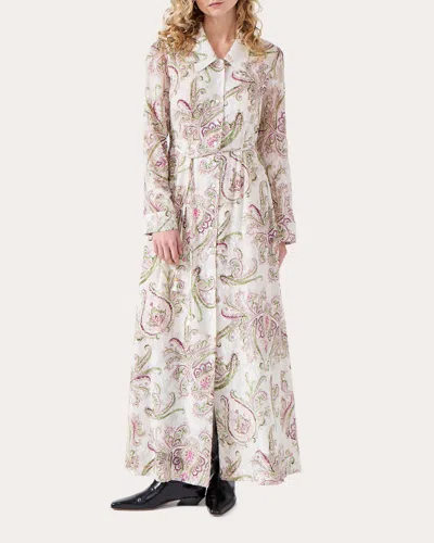 Hayley Menzies Women's Jimi Silk-blend Jacquard Cream Shirt Dress Cotton/silk In Multi