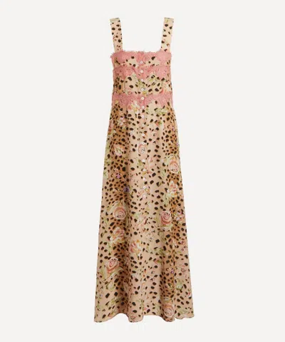 Hayley Menzies Women's Talitha Leo Silk Cami Dress In Multi Ecru