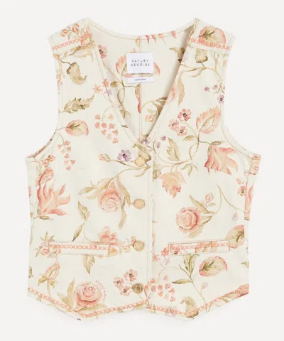 Hayley Menzies Women'size S Talitha Denim Waistcoat In Neutral