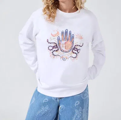 Hayley Menzies Written In The Stars Beaded Sweatshirt In White