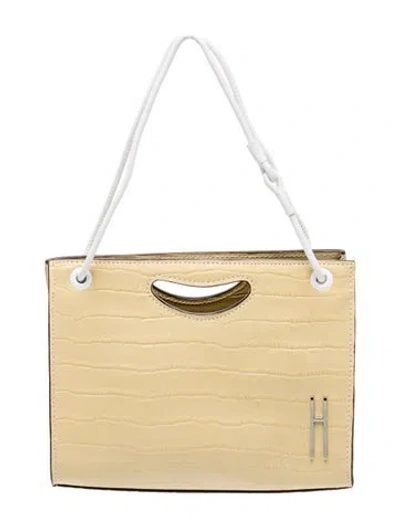 Pre-owned Hayward Leather Top Handle Bag In Neutral