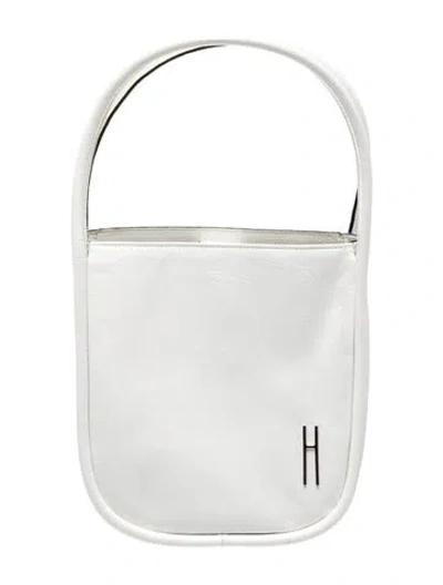 Pre-owned Hayward Patent Leather Top Handle Bag In White
