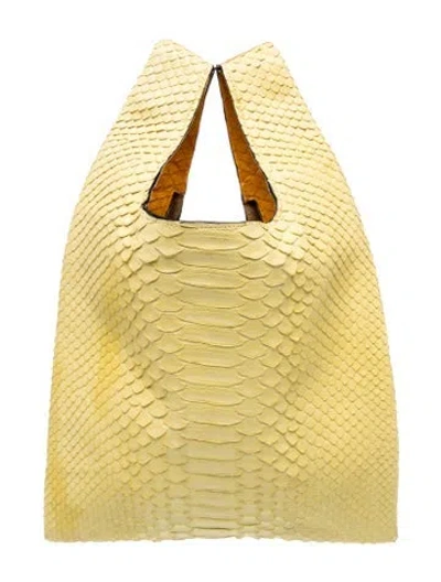 Pre-owned Hayward Snakeskin Tote In Yellow