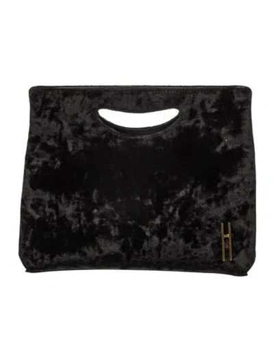 Pre-owned Hayward Velvet Top Handle Bag In Black