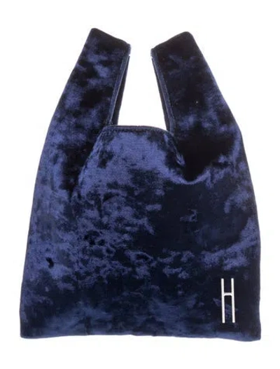 Pre-owned Hayward Velvet Top Handle Bag In Blue