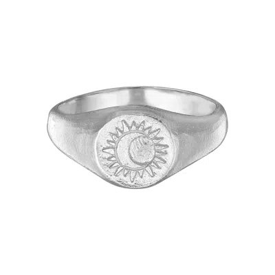 Haze & Glory Men's Silver The Sacred Sun Ring In Gray
