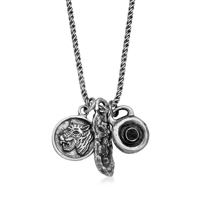 Haze & Glory Men's Silver Trinity Necklace