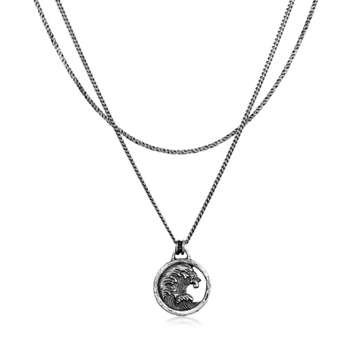 Haze & Glory Men's Tide Layer Necklace In Gray