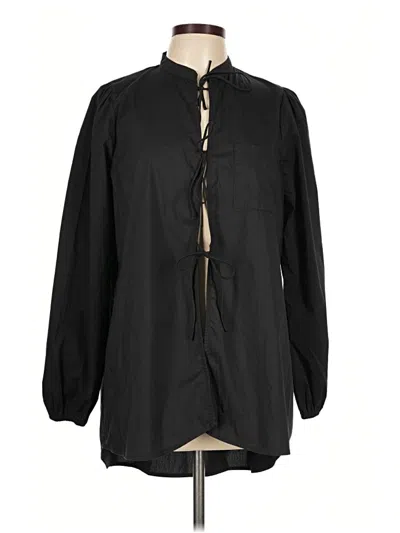 Pre-owned Hazel 3/4 Sleeve Blouse In Black