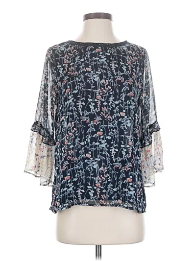 Pre-owned Hazel 3/4 Sleeve Blouse In Blue